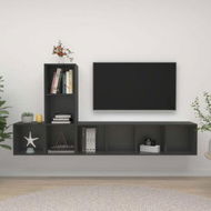 Detailed information about the product 3 Piece TV Cabinet Set Grey Chipboard