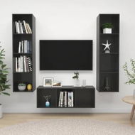 Detailed information about the product 3 Piece TV Cabinet Set High Gloss Grey Engineered Wood