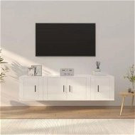 Detailed information about the product 3 Piece TV Cabinet Set High Gloss White Engineered Wood