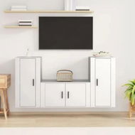 Detailed information about the product 3 Piece TV Cabinet Set White Engineered Wood