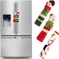 Detailed information about the product 3 Pieces Christmas Snowman Refrigerator Door Handle Cover Non-Woven Fabric Kitchen Fridge Oven Microwave Cover