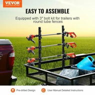 Detailed information about the product 3-Place Weeder Trimmer Rack Holder for Open Landscape Trailer Lockable