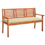 Detailed information about the product 3-Seater Garden Bench with Cushion 150 cm Solid Eucalyptus Wood