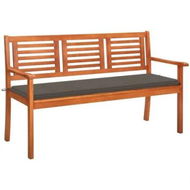 Detailed information about the product 3-Seater Garden Bench with Cushion 150 cm Solid Eucalyptus Wood