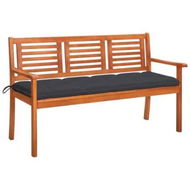 Detailed information about the product 3-Seater Garden Bench with Cushion 150 cm Solid Eucalyptus Wood