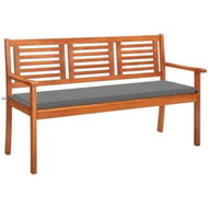 Detailed information about the product 3-Seater Garden Bench with Cushion 150 cm Solid Eucalyptus Wood