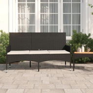 Detailed information about the product 3-Seater Garden Bench With Cushions Black Poly Rattan