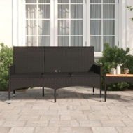 Detailed information about the product 3-Seater Garden Bench With Cushions Black Poly Rattan