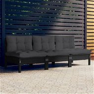 Detailed information about the product 3-Seater Garden Sofa with Anthracite Cushions Solid Pinewood