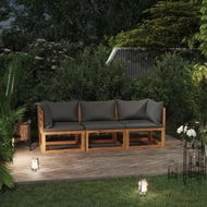 Detailed information about the product 3-Seater Garden Sofa with Cushion Solid Acacia Wood