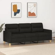 Detailed information about the product 3-Seater Sofa Black 180 cm Fabric