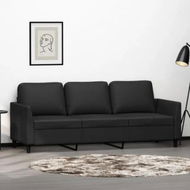 Detailed information about the product 3-Seater Sofa Black 180 cm Faux Leather