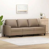 Detailed information about the product 3-Seater Sofa Cappuccino 180 cm Faux Leather