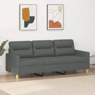 Detailed information about the product 3-Seater Sofa Dark Grey 180 cm Fabric