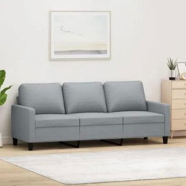 3-Seater Sofa Light Grey 180 cm Fabric