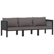 Detailed information about the product 3-Seater Sofa With Cushions Anthracite Poly Rattan