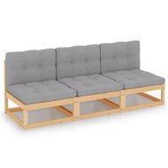 Detailed information about the product 3-Seater Sofa with Cushions Solid Pinewood