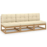 Detailed information about the product 3-Seater Sofa with Cushions Solid Pinewood