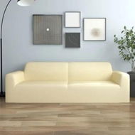 Detailed information about the product 3-Seater Stretch Couch Slipcover Cream Polyester Jersey