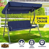 Detailed information about the product 3 Seater Swing Chair With Cushion And Canopy For Outdoor Garden Patio Navy Blue