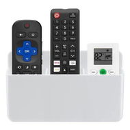 Detailed information about the product 3 Slot Adjustable Remote Control Holder Wall Mount, TV Remote Box Hollow Bottom Slot Easy Phone Charging, for Home Office School, White