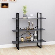 Detailed information about the product 3-Tier Book Cabinet Grey 100x30x105 Cm Solid Pine Wood