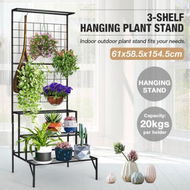 Detailed information about the product 3-Tier Hanging Plant Stand Rack Metal Flower Pot Display Shelf Garden Planter Black