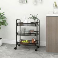 Detailed information about the product 3-Tier Kitchen Trolley Black 46x26x64 Cm Iron