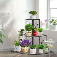 Detailed information about the product 3-Tier Metal Corner Plant Stand For Indoor & Outdoor Use.