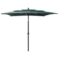 Detailed information about the product 3-Tier Parasol With Aluminum Pole Green 2.5x2.5m.