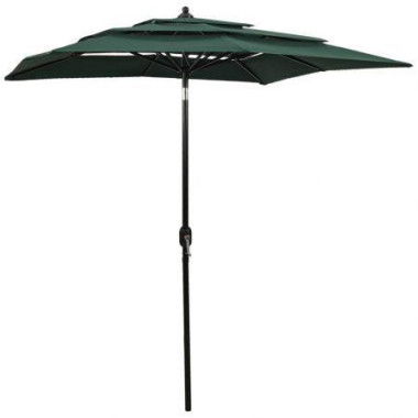 3-Tier Parasol With Aluminium Pole Green 2x2 M