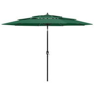 Detailed information about the product 3-Tier Parasol with Aluminium Pole Green 3 m