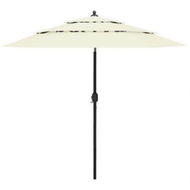 Detailed information about the product 3-Tier Parasol With Aluminum Pole And 2.5m Sand