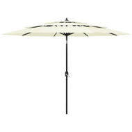 Detailed information about the product 3-Tier Parasol with Aluminium Pole Sand 3 m