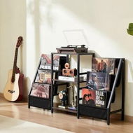 Detailed information about the product 3-Tier Record Player Stand Metal Vinyl Record Stand up to 280 Album Black
