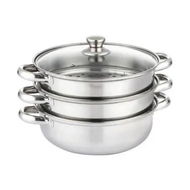 Detailed information about the product 3 Tier Stainless Steel Steamer Meat Vegetable Cooking Steam Hot Pot Kitchen Tool