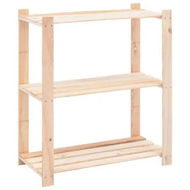 Detailed information about the product 3-Tier Storage Rack 80x38x90 cm Solid Wood Pine 150 kg