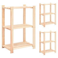 Detailed information about the product 3-Tier Storage Racks 3 pcs 60x38x90 cm Solid Wood Pine 150 kg