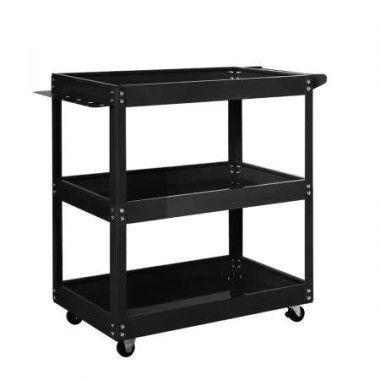 3-Tier Tool Cart Trolley Black