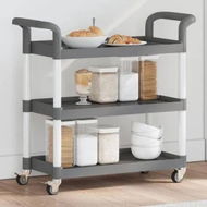 Detailed information about the product 3-Tier Trolley Grey 77x34x72 cm Aluminium