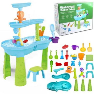 3 Tier Water Table Outdoor Kids Activity Centre Play Water Toys Accessories Rain Showers Splash Pond Sand Pit Children Sensory Games