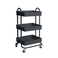 Detailed information about the product 3 Tiers Kitchen Trolley Cart Grey