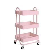 Detailed information about the product 3 Tiers Kitchen Trolley Cart Pink