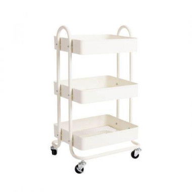 3 Tiers Kitchen Trolley Cart White