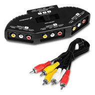 Detailed information about the product 3 Way RCA Splitter and AV Switcher, 3 In (Female) 1 Out (Female) Audio Video Stereo Selector Switch Box with RCA for HDTV, STB, Game Consoles