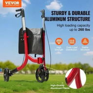 Detailed information about the product 3 Wheels Rollator Walker for Seniors Lightweight Aluminum Foldable Rolling Walker with Adjustable Handle Outdoor Trio Mobility Walker