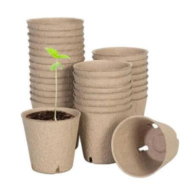 30 Pack 3.15 Inch Seed Starting Pots with Drainage Holes, Round Nursery Pot for Flowers, Plants, Vegetables