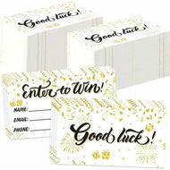 Detailed information about the product 300Pcs Enter to Win Raffle Tickets Cards 5*9cm Golden Sunday Ticket Entry Form Cards for Contest,Auction,Raffles,Ballot with Name Email Phone Number