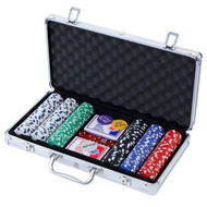 Detailed information about the product 300pcs Poker Chips Set Casino Texas Hold'em Gambling Party Game Dice Cards Case