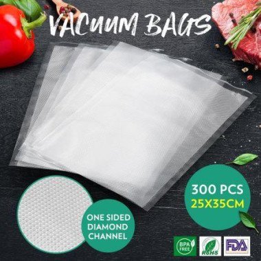 300 Pcs Vacuum Sealer Bags 25*35 Cm Embossed Pre-set Food Saver.